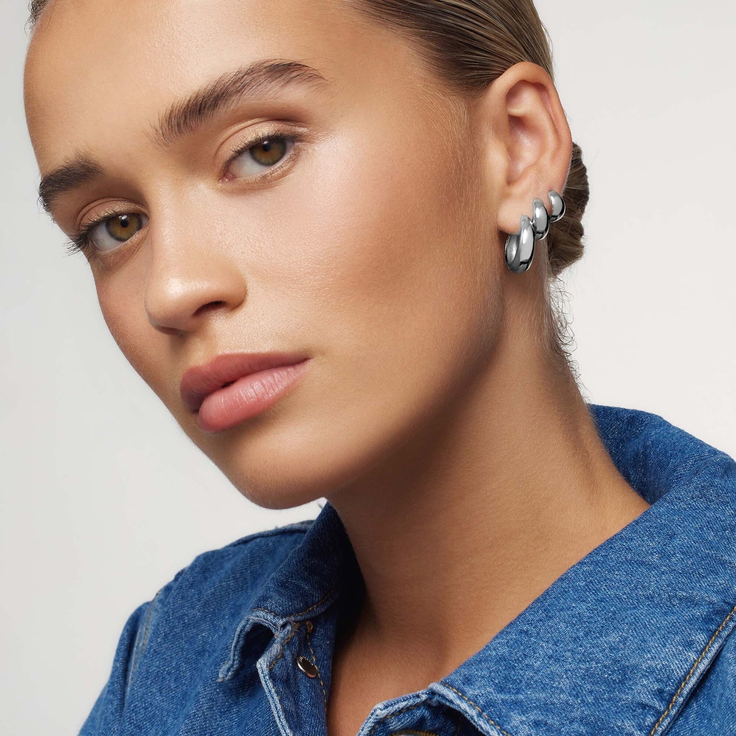 Aros Statement Rue | Oro Blanco