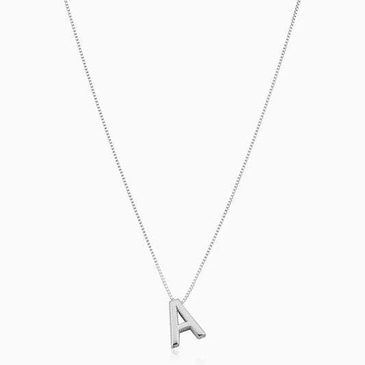 Collar Inicial Carta de Amor | Oro Blanco