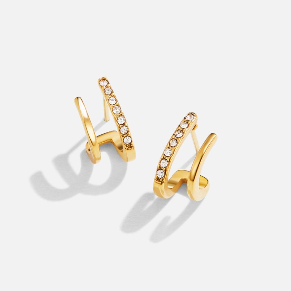 Pendientes de Garra de Oro de 18K y Cristal