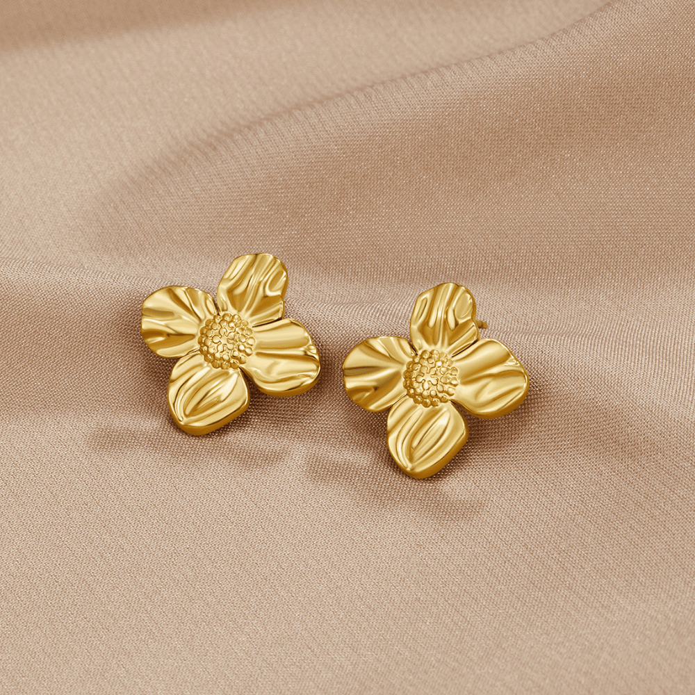 Pendientes de Flor de Oro de 18K