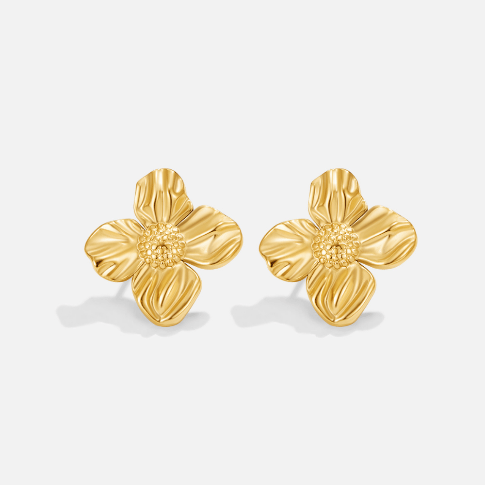 Pendientes de Flor de Oro de 18K