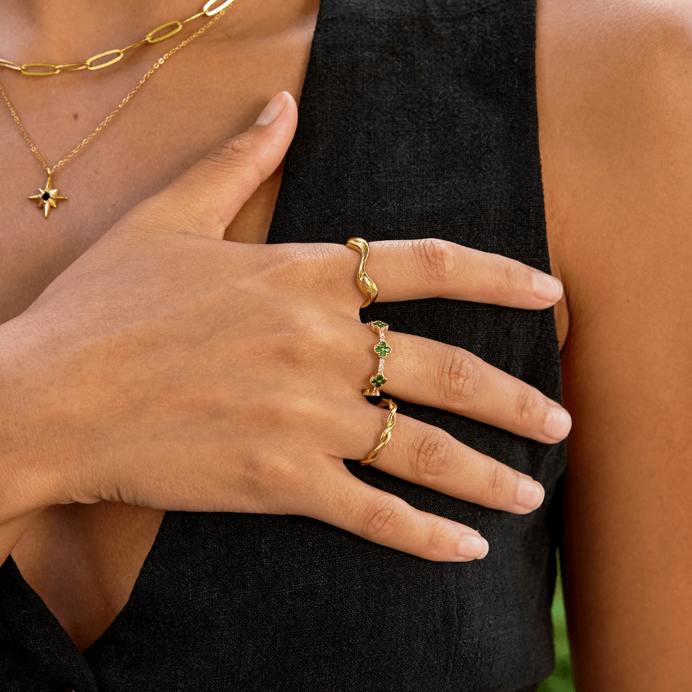 Anillo Ola de Oro de 18K