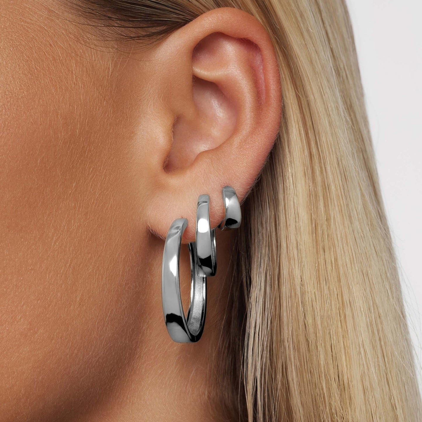 Aros Statement Gia | Oro Blanco
