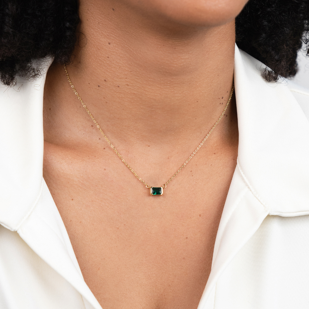 Collar de Esmeralda Verde