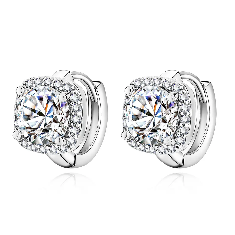 Aretes Cuadrados Nadine | Oro Blanco