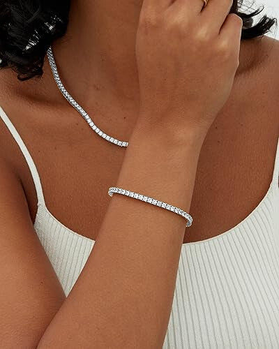 Pulsera Tennis | Oro Blanco