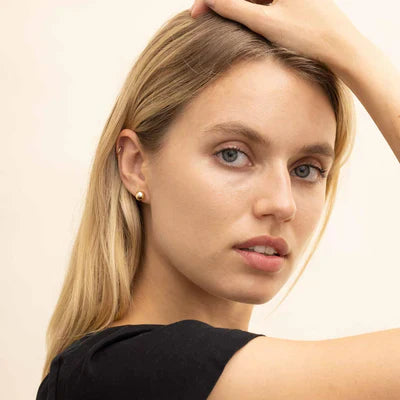 Aretes de Bola | Oro Blanco