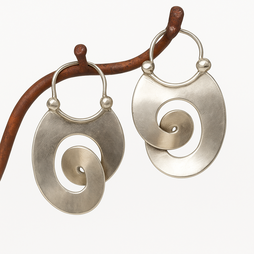 Pendientes Vintage de Espiral de Plata
