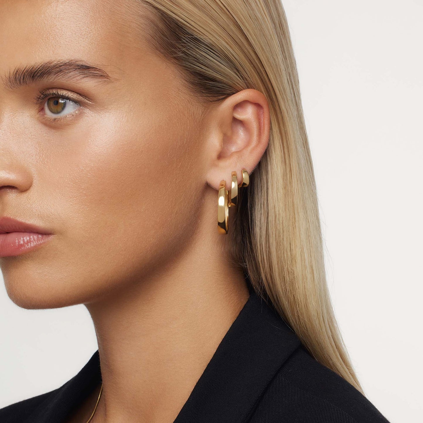 Aros Statement Gia | Oro Blanco