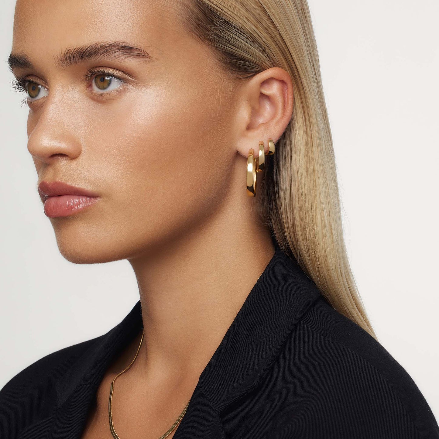 Aros Statement Gia | Oro Blanco