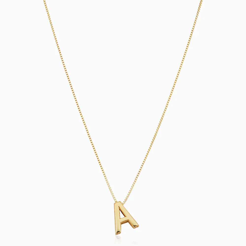Collar Inicial Carta de Amor | Oro Blanco