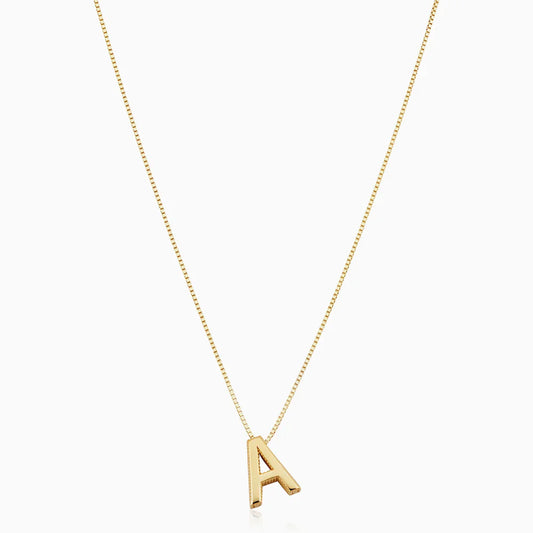 Collar Inicial Carta de Amor | Oro Blanco