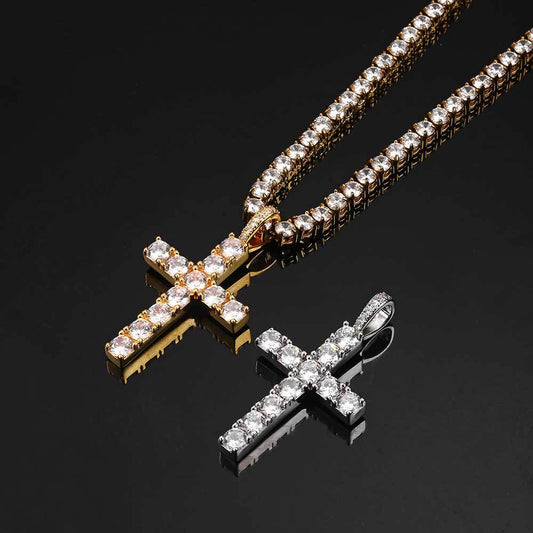 Collar con Cruz | Oro Blanco