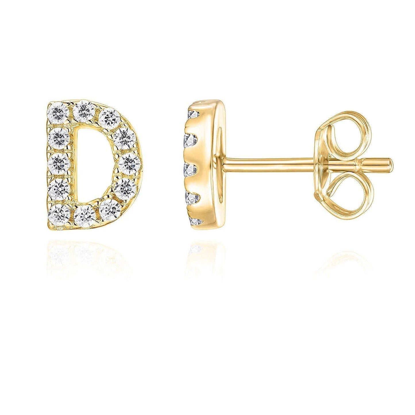 Arete con Inicial 1 Pieza | Oro Blanco