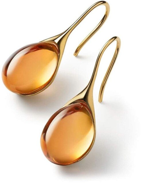Pendientes Colgantes de Cristal en Oro y Plata
