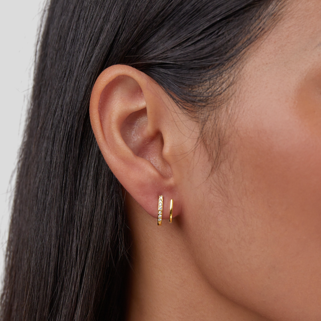 Pendientes de Garra de Oro de 18K y Cristal