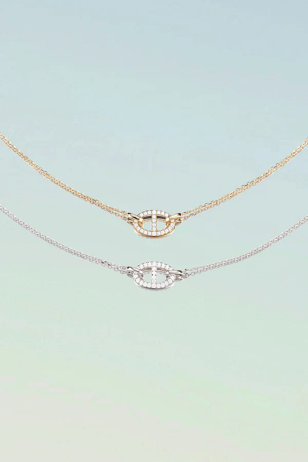 Collar Isla Marina | Oro Blanco
