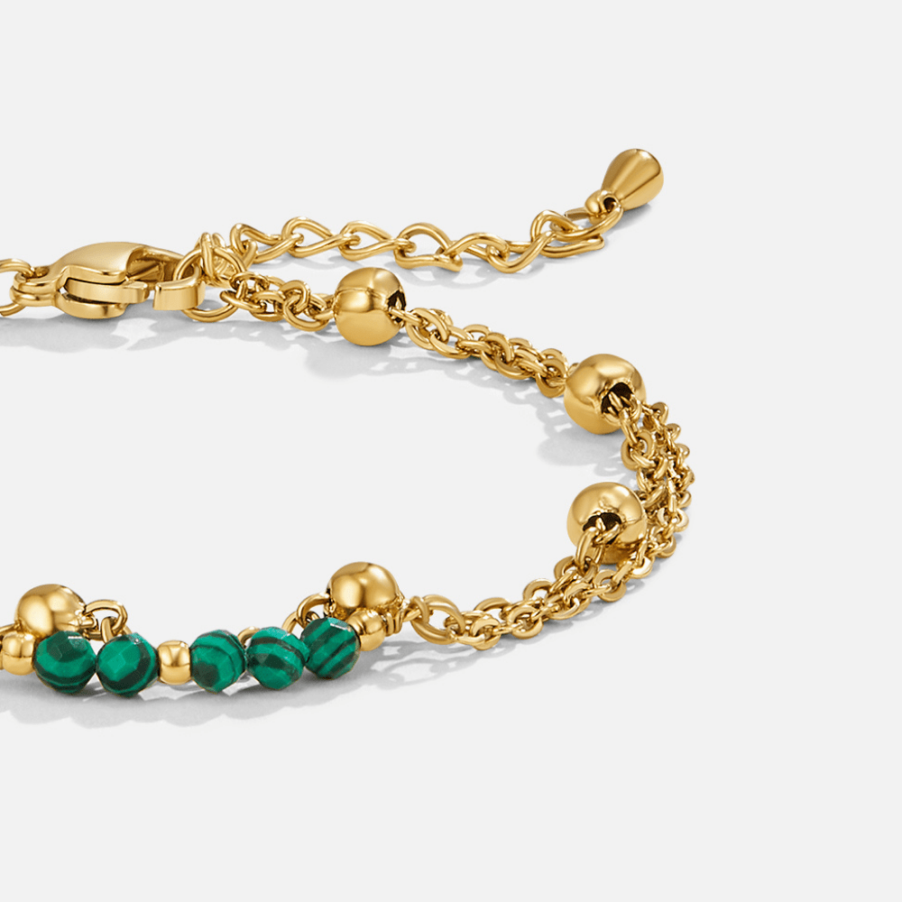 Pulsera de Cuentas de Malaquita Verde