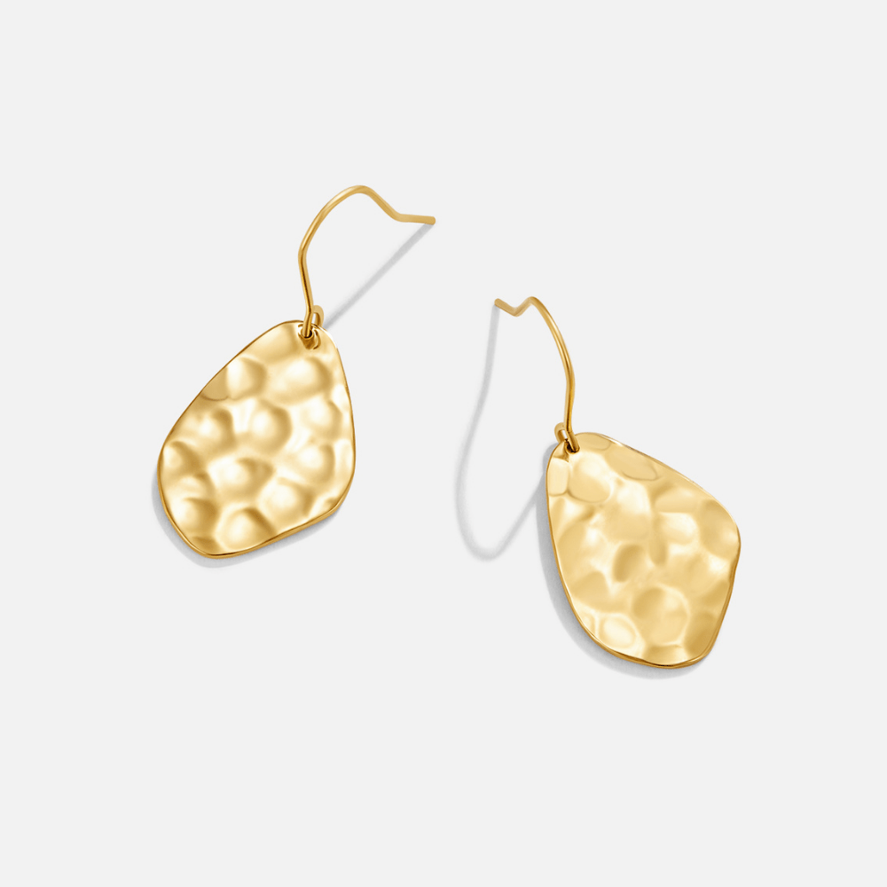 Pendientes Colgantes de Oro Martillado