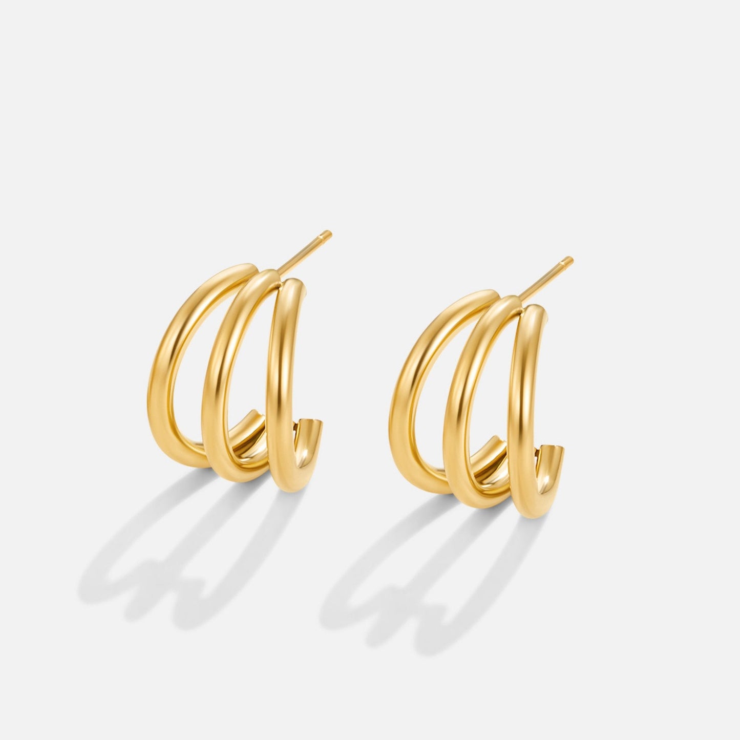 Pendientes de Triple Aro de Oro