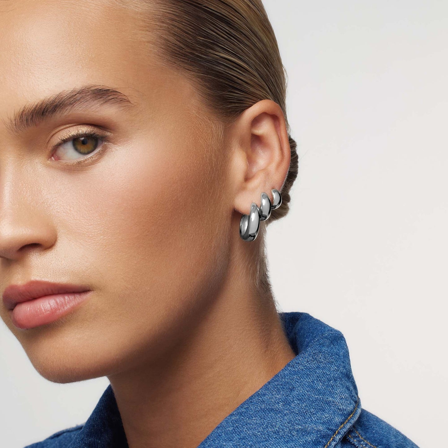 Aros Statement Rue | Oro Blanco