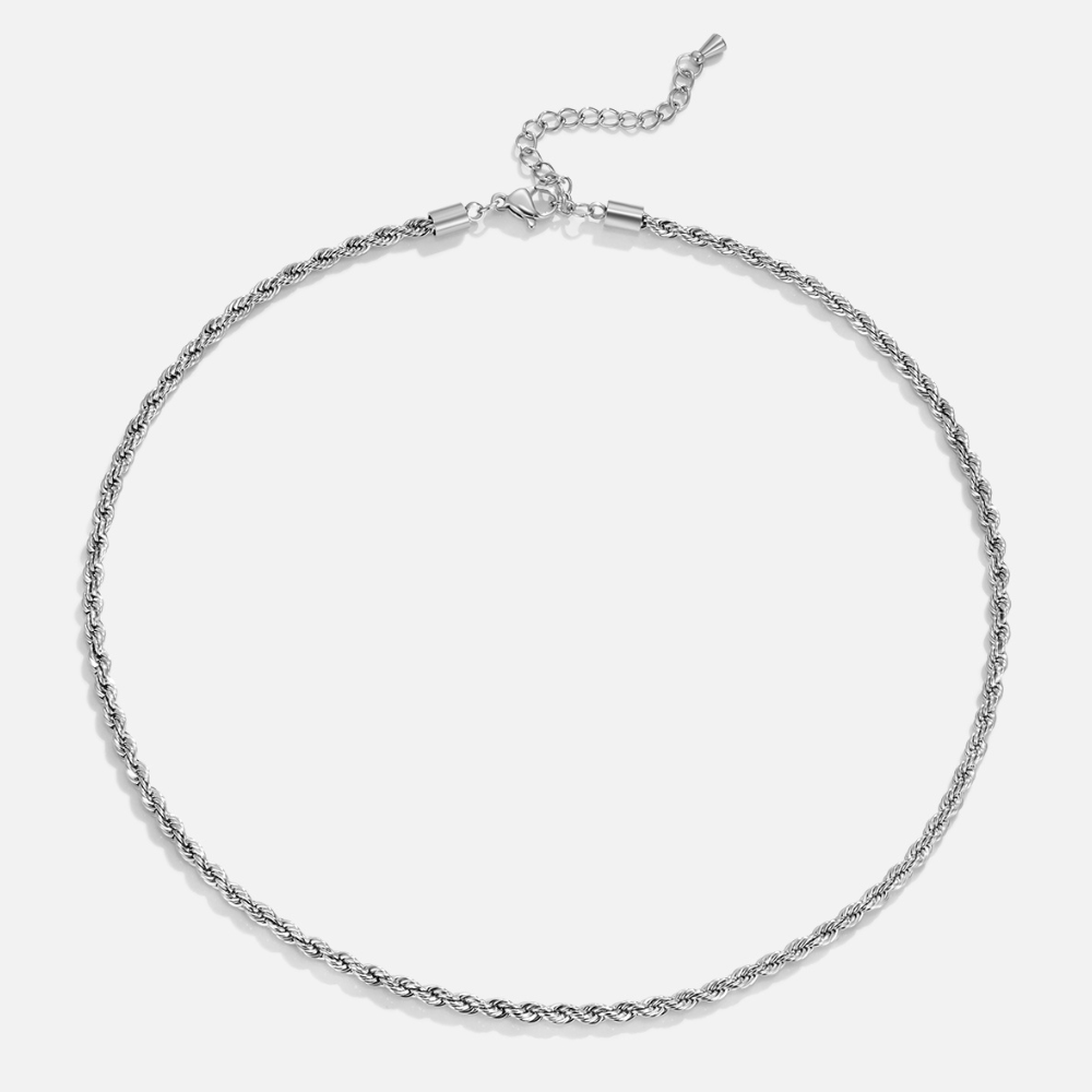 Collar de Cadena Retorcida Plateada