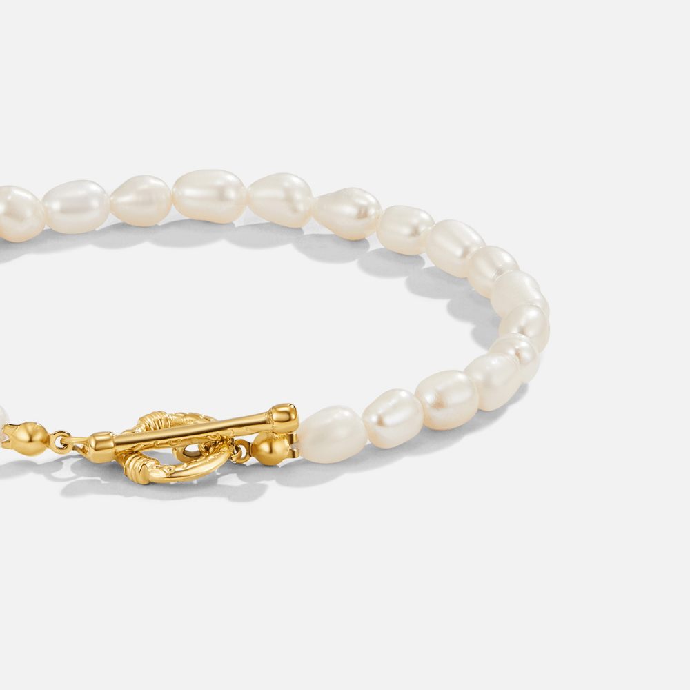 Pulsera de Eslabones con Perlas