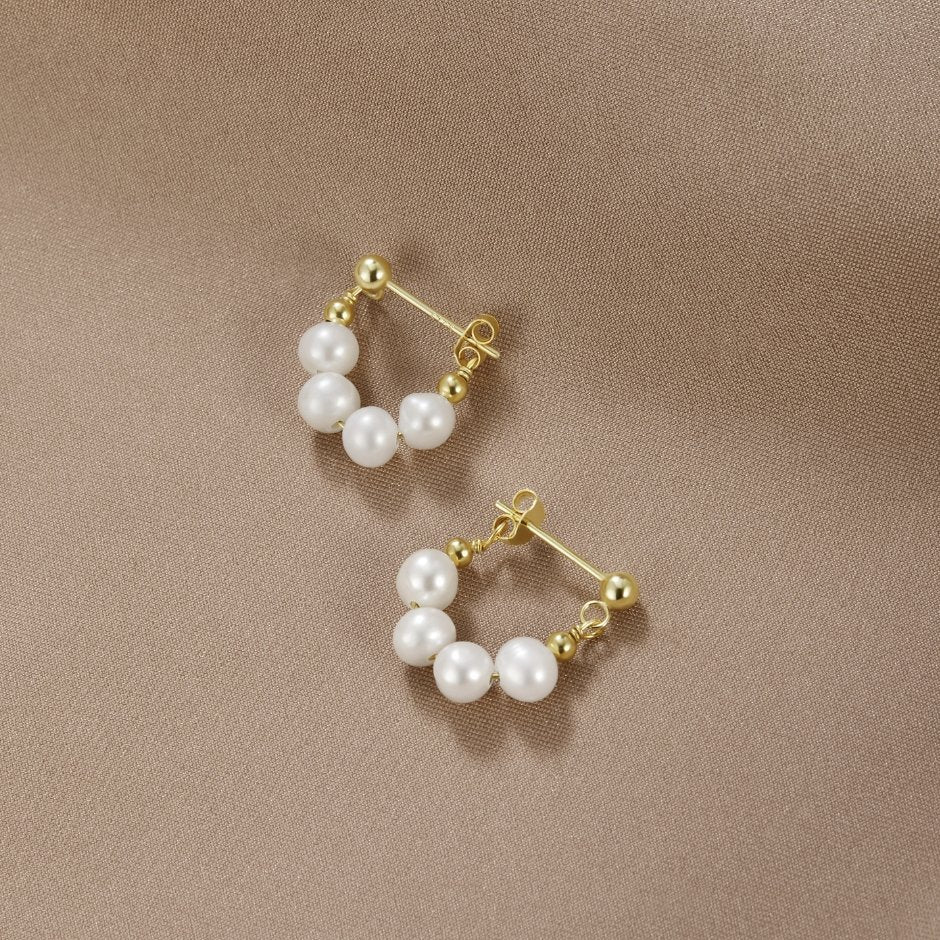 Pendientes de Aro con Perla