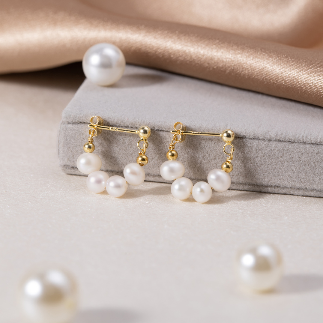 Pendientes de Aro con Perla