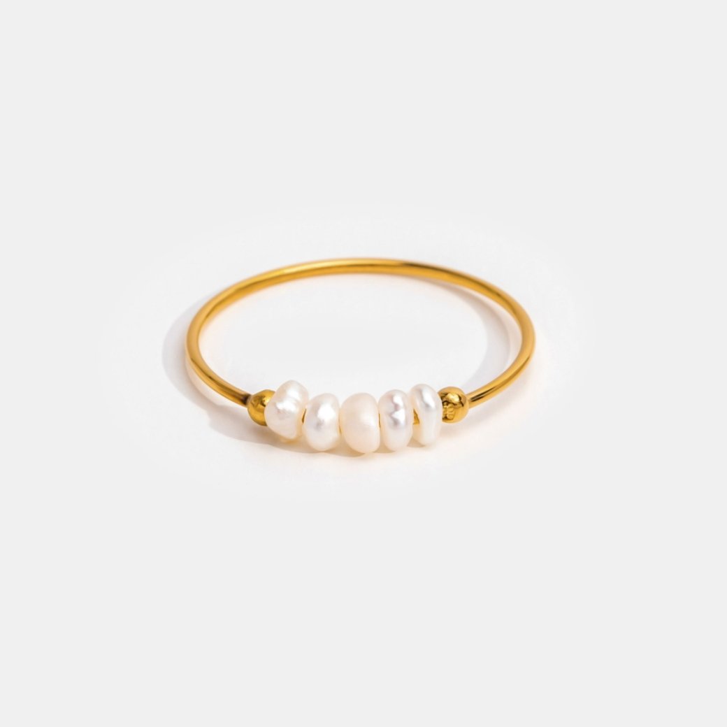 Anillo Clásico de Perla de Agua Dulce