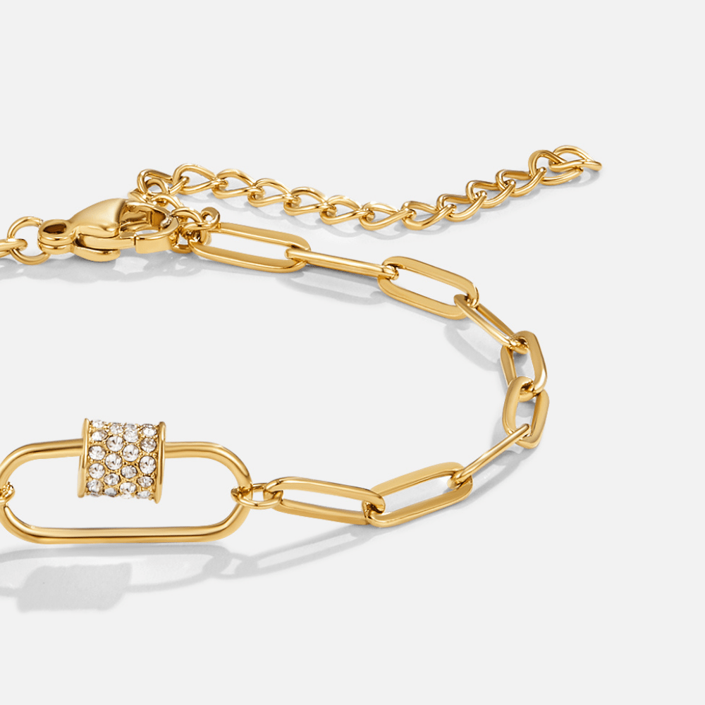 Pulsera de Dijes con Clip de Papel de Cristal