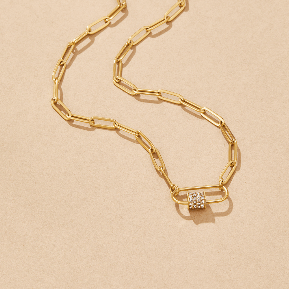 Collar de Eslabón con Cristal
