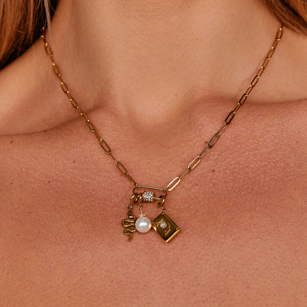 Collar de Eslabón con Cristal