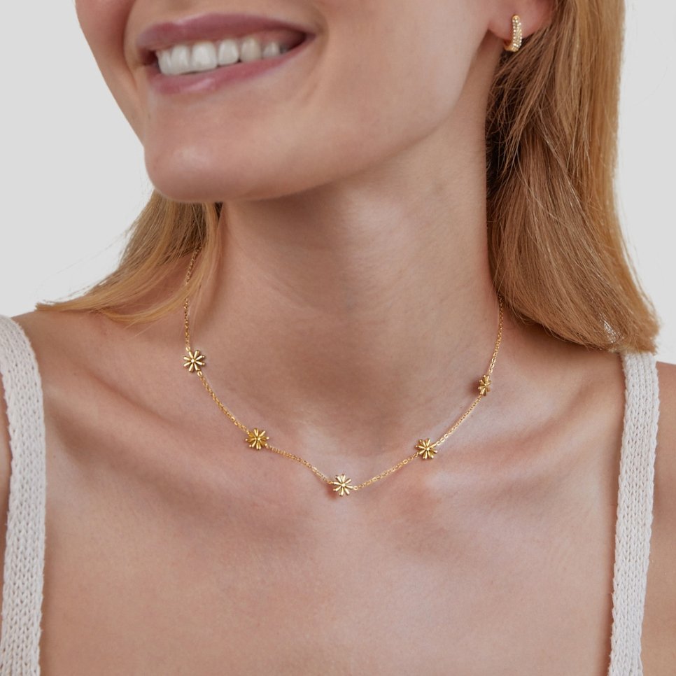 Collar de Oro 18K Flower Power
