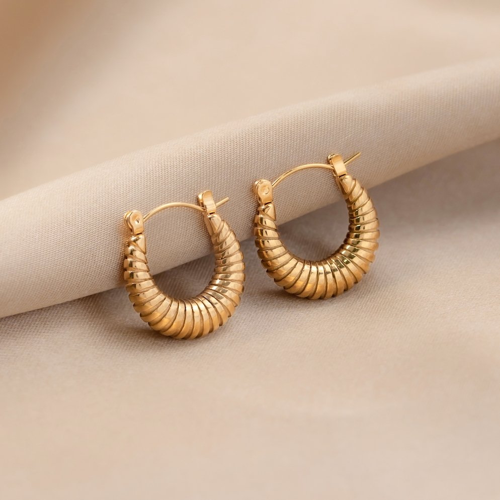 Pendientes de Aro Croissant Dorado