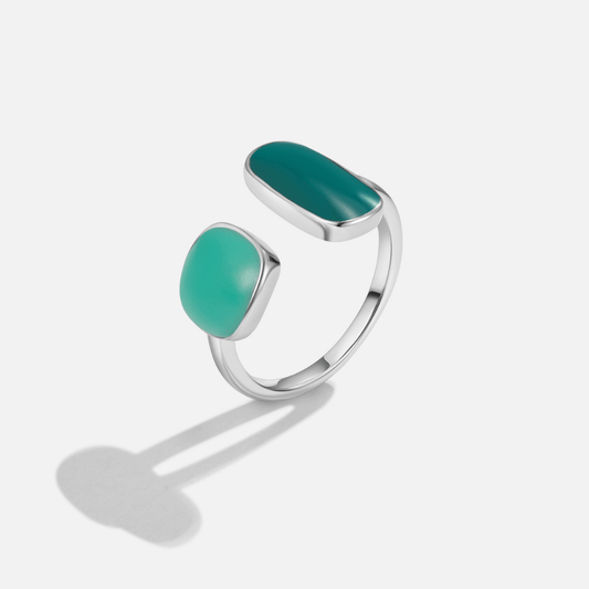 Anillo Envoltura de Sauce Verde y Plata