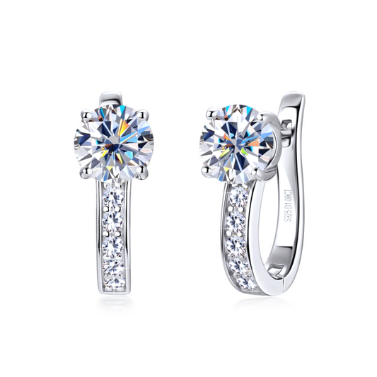 Aretes Aros Channel | Oro Blanco