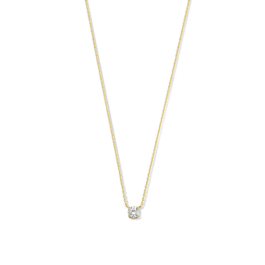 Collar con Piedra | Oro Blanco