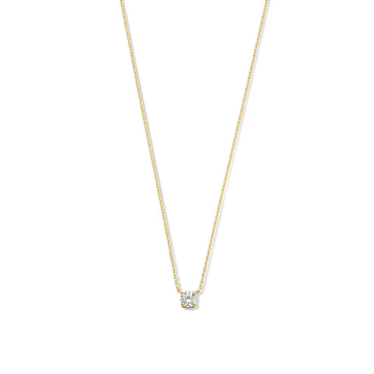 Collar con Piedra | Oro Blanco