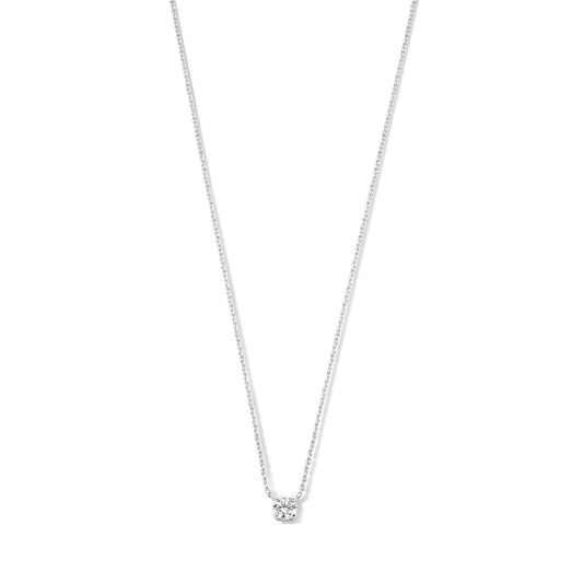 Collar con Piedra | Oro Blanco