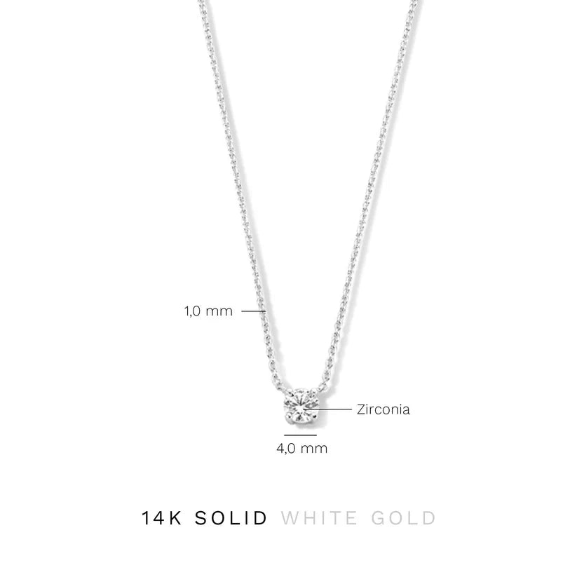 Collar con Piedra | Oro Blanco