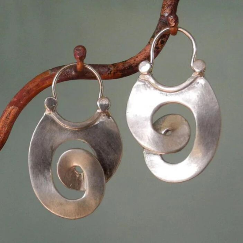 Pendientes Vintage de Espiral de Plata