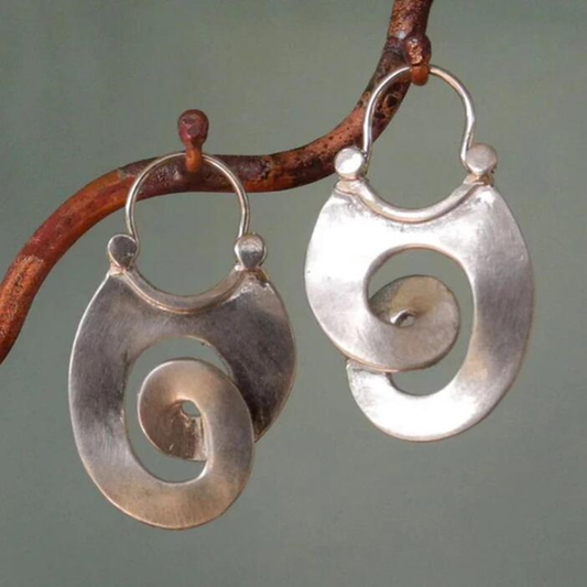 Pendientes Vintage de Espiral de Plata