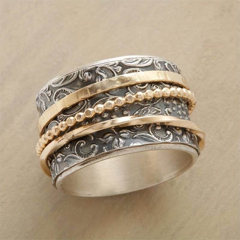 Anillo Vintage de Oro y Plata Antiguo