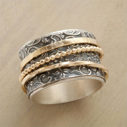 Anillo Vintage de Oro y Plata Antiguo