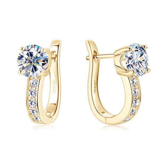 Aretes Aros Channel | Oro Blanco
