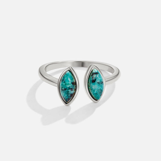 Anillo Envoltura Verde Plateado