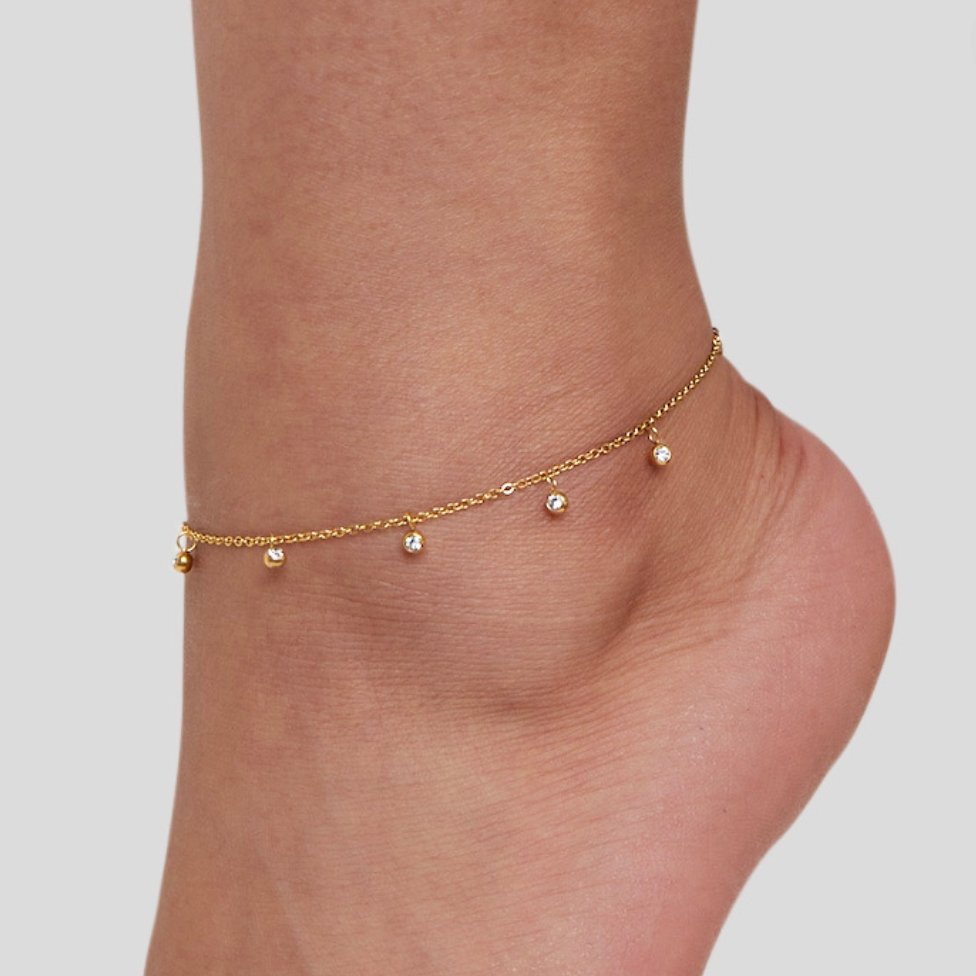 Tobillera con Gota de Cristal