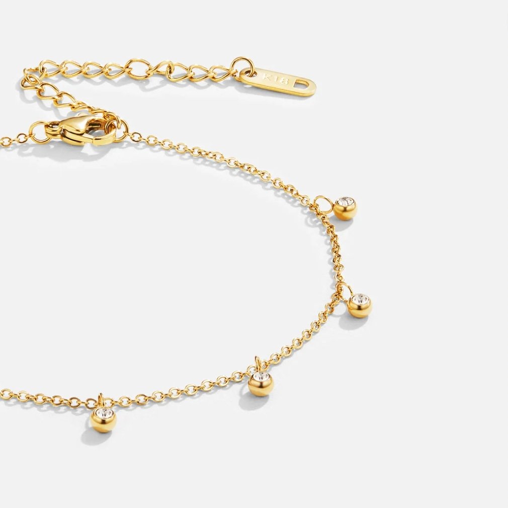 Tobillera con Gota de Cristal