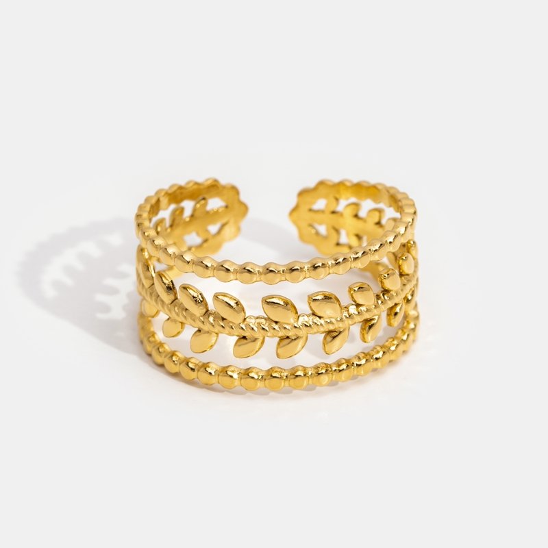 Anillo en Capas de Hoja de Oro